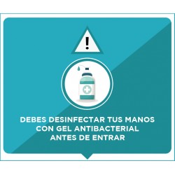 Letrero rígido desinfecta tus manos