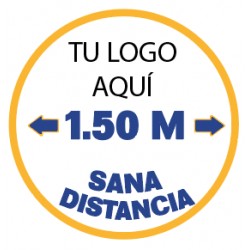 Floor graphic sana distancia logo