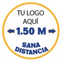 Floor graphic sana distancia logo